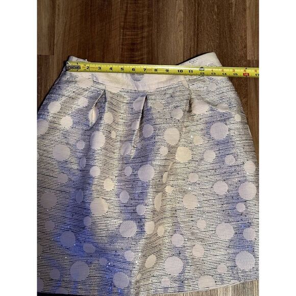 Anthropologie Maeve Anya Dotted Jacquard Mini Skirt White Blue Women's Size 6 - Picture 6 of 8